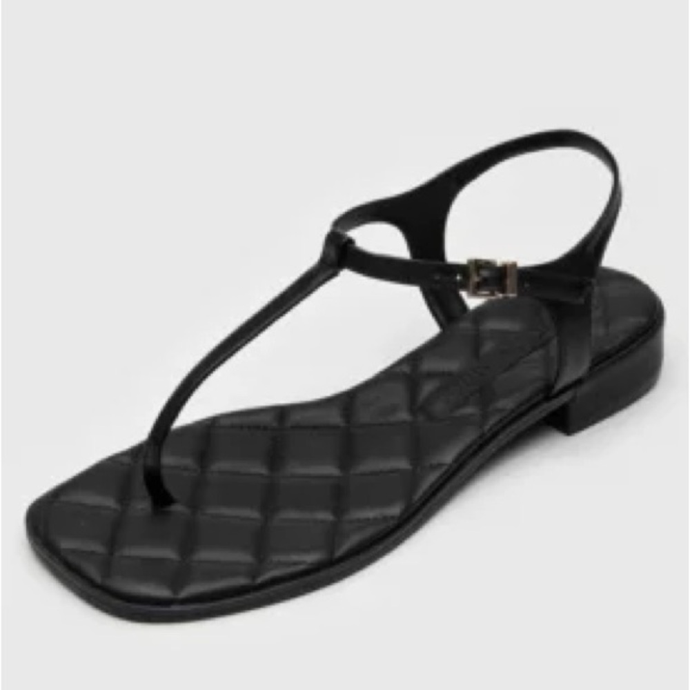 NEW Steve Madden Black Quilted Sandals